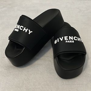 Givenchy Shoes Givenchy Platform Slides Sandals Black W White